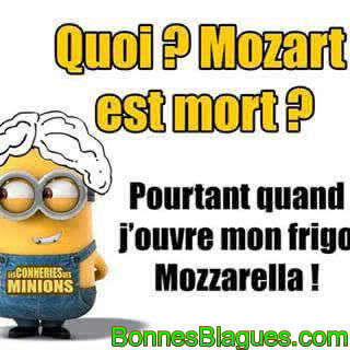 Mozzart est mort ? Pourtant quand j'ouvre mon frigo, Mozzarella !